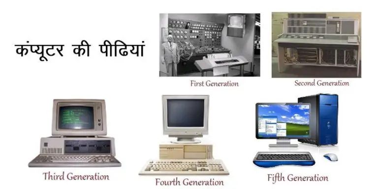 कंप्यूटर की पीढ़ियां – Generations of Computer in Hindi